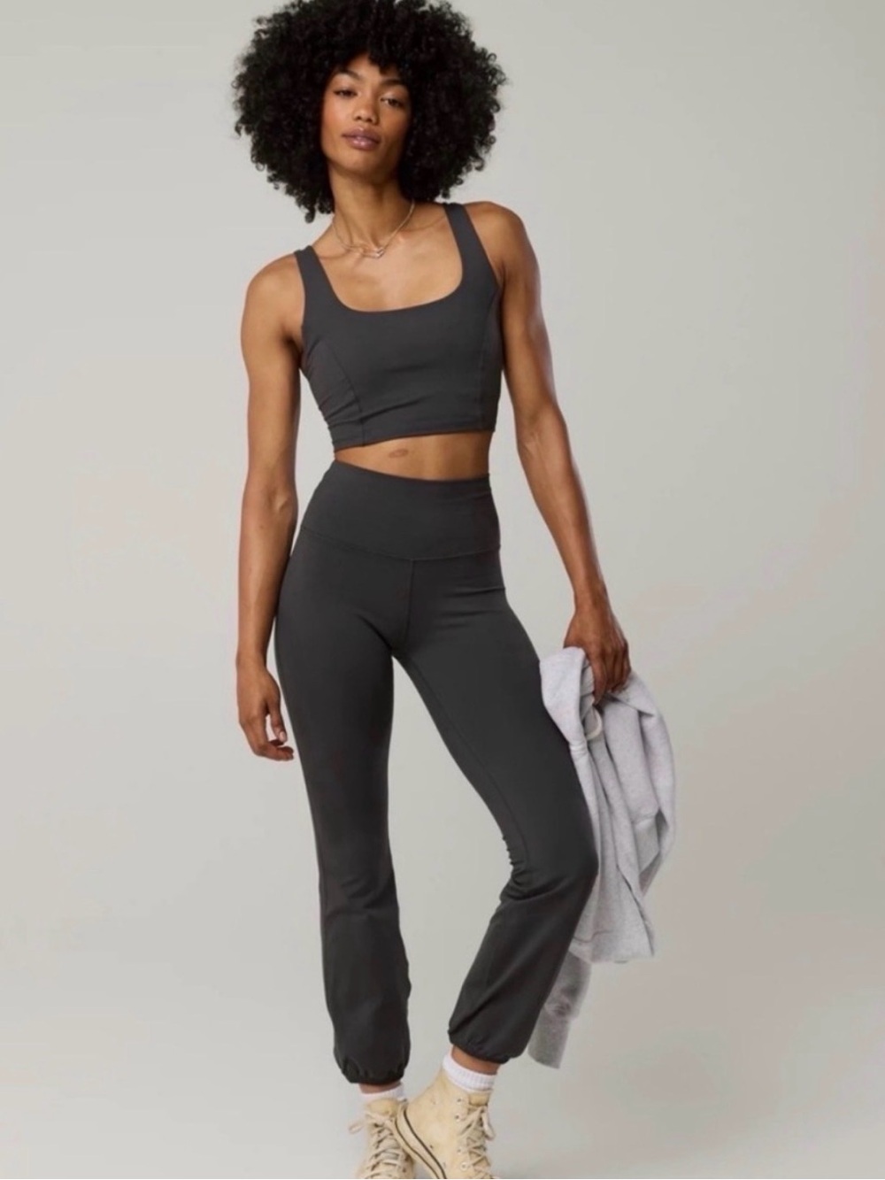 Aerie the hugger cinch pant legging black size L with bubble hem